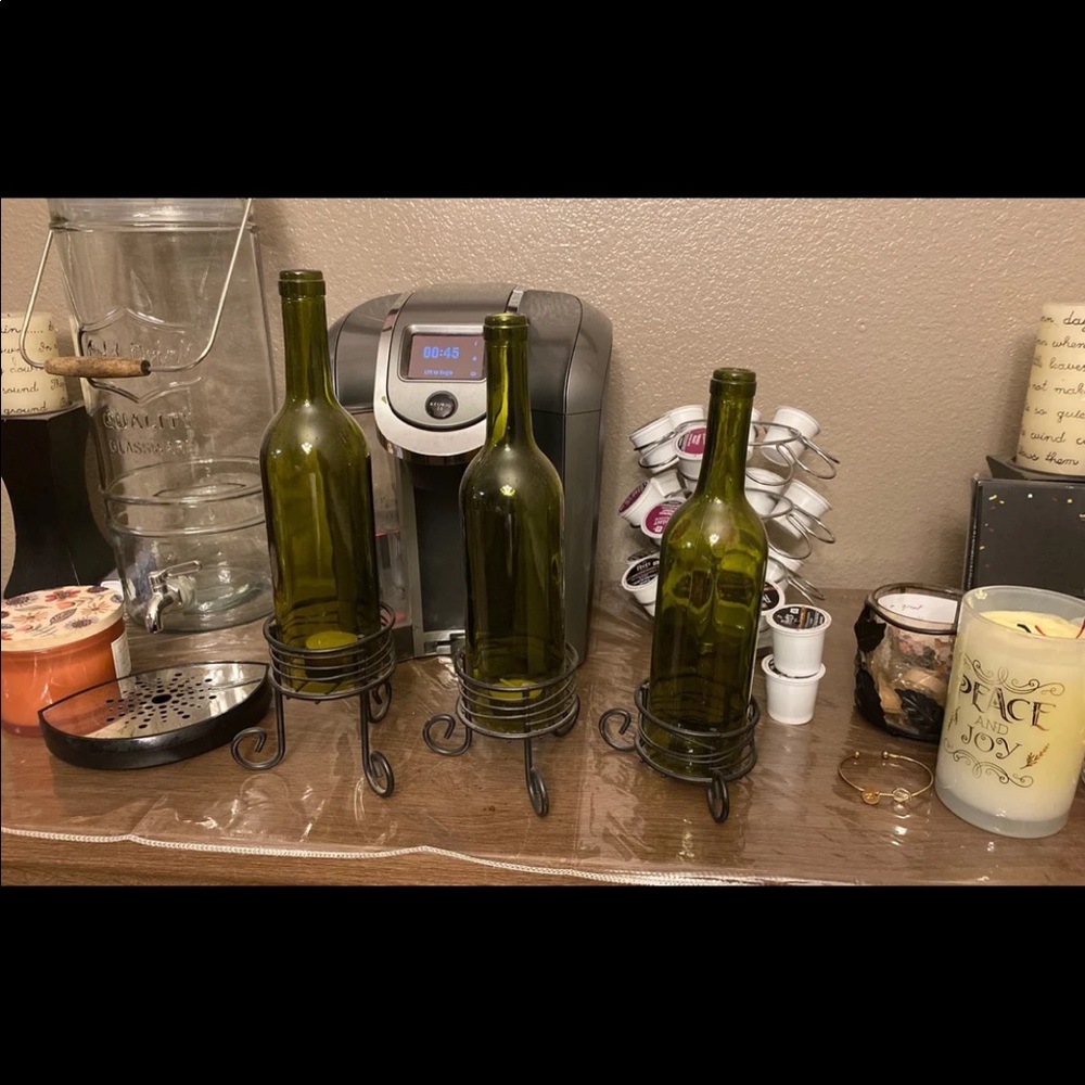 3 wine glass candle holder decor